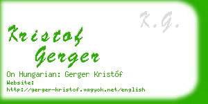 kristof gerger business card